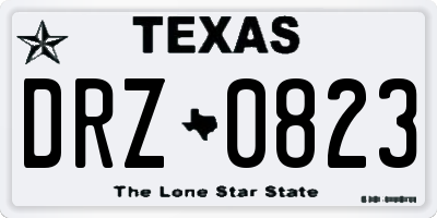 TX license plate DRZ0823
