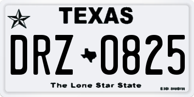 TX license plate DRZ0825
