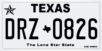 TX license plate DRZ0826
