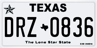TX license plate DRZ0836