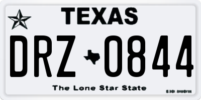 TX license plate DRZ0844