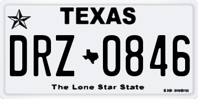 TX license plate DRZ0846