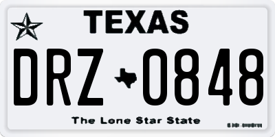 TX license plate DRZ0848