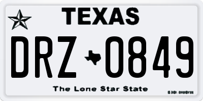 TX license plate DRZ0849