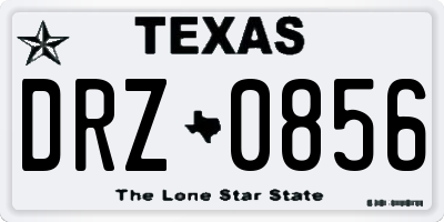 TX license plate DRZ0856