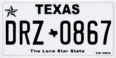 TX license plate DRZ0867