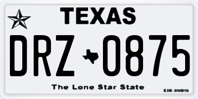 TX license plate DRZ0875