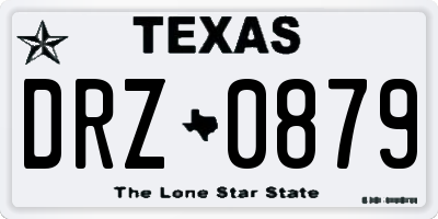 TX license plate DRZ0879
