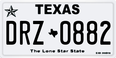 TX license plate DRZ0882