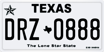 TX license plate DRZ0888