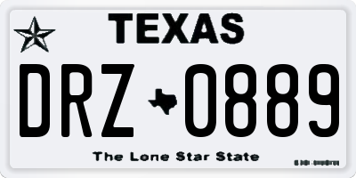 TX license plate DRZ0889