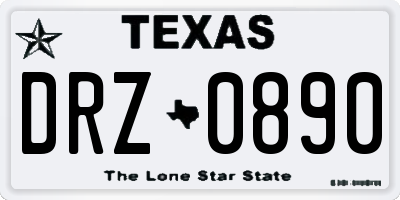 TX license plate DRZ0890