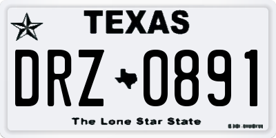 TX license plate DRZ0891