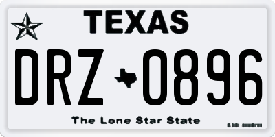 TX license plate DRZ0896