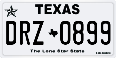 TX license plate DRZ0899