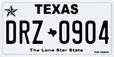TX license plate DRZ0904
