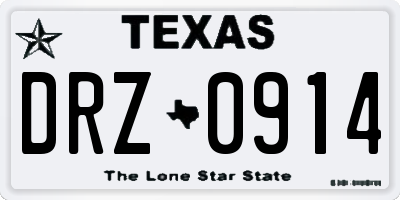 TX license plate DRZ0914