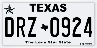 TX license plate DRZ0924