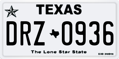 TX license plate DRZ0936
