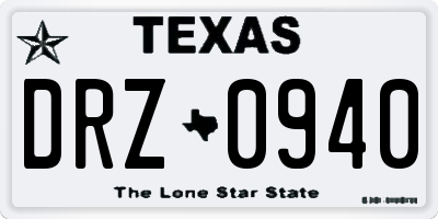 TX license plate DRZ0940