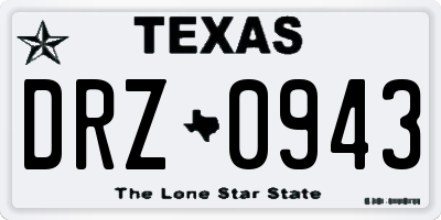 TX license plate DRZ0943