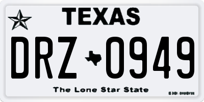 TX license plate DRZ0949