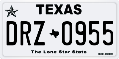 TX license plate DRZ0955
