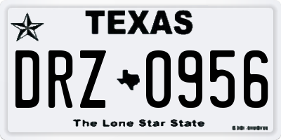 TX license plate DRZ0956