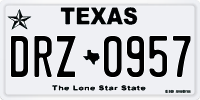 TX license plate DRZ0957