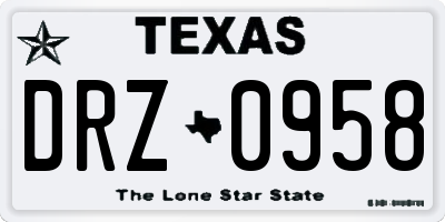 TX license plate DRZ0958
