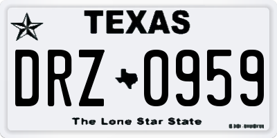 TX license plate DRZ0959