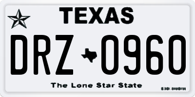 TX license plate DRZ0960