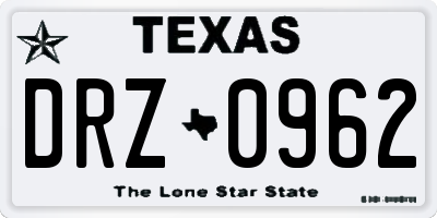 TX license plate DRZ0962