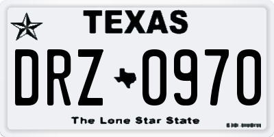 TX license plate DRZ0970