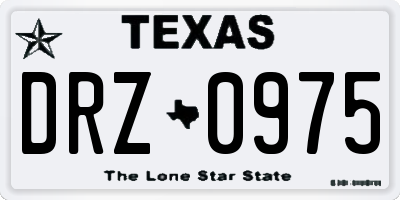 TX license plate DRZ0975