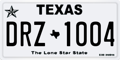 TX license plate DRZ1004