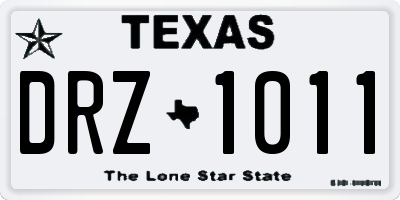 TX license plate DRZ1011
