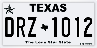 TX license plate DRZ1012