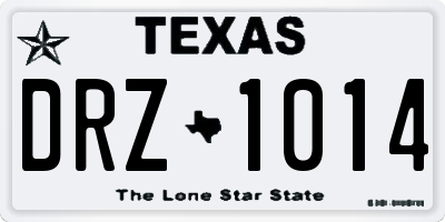 TX license plate DRZ1014