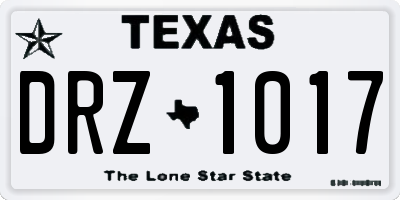 TX license plate DRZ1017