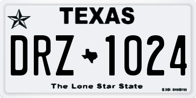 TX license plate DRZ1024