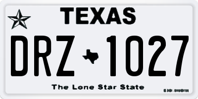 TX license plate DRZ1027