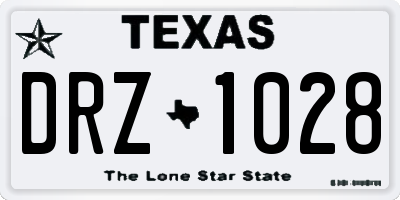 TX license plate DRZ1028