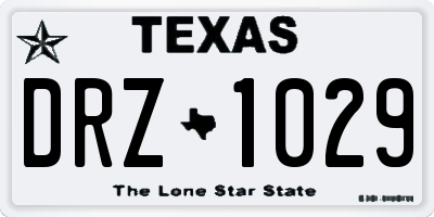 TX license plate DRZ1029
