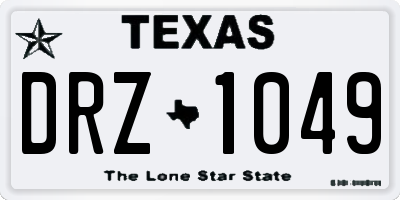 TX license plate DRZ1049
