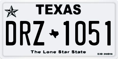TX license plate DRZ1051