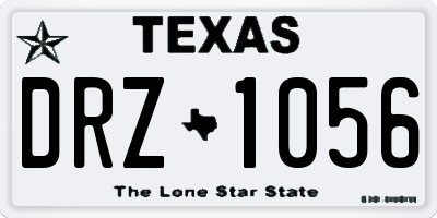 TX license plate DRZ1056
