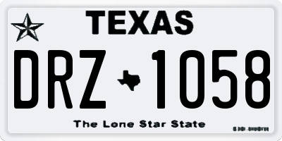 TX license plate DRZ1058