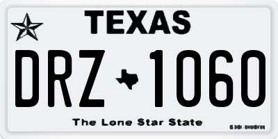 TX license plate DRZ1060