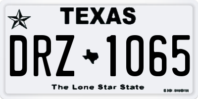 TX license plate DRZ1065